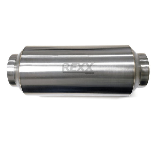 REXX 304 2.5" Round Race Muffler 2.5"x5"x12" Stainless Steel 304 Premium