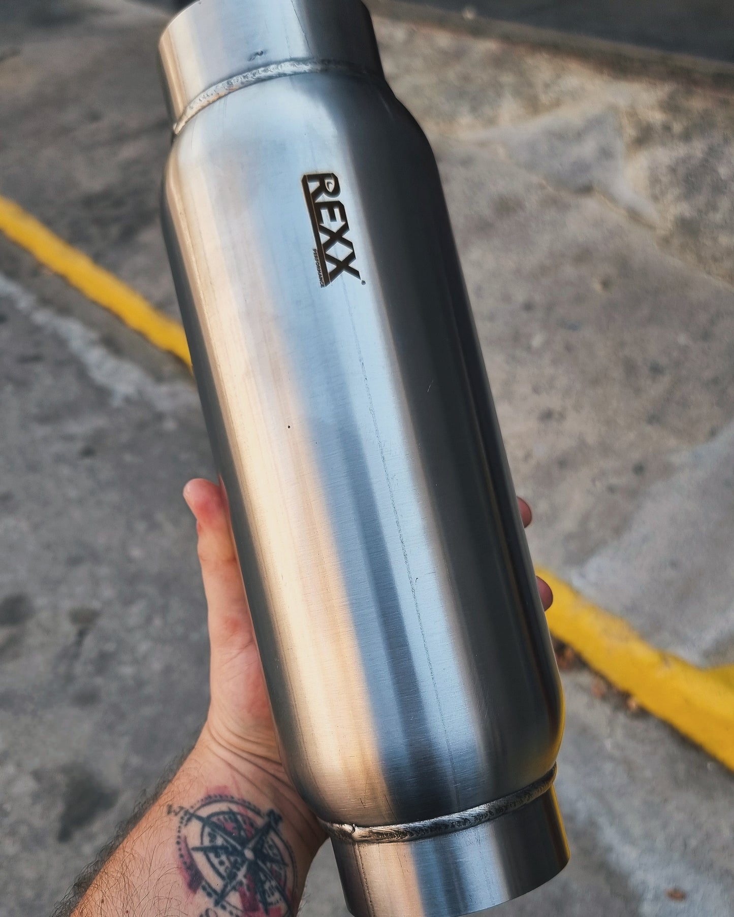 REXX StagePro S 2.5"x12" High Performance Straight Short Muffler Resonator Stainless Steel 409 - SPS251