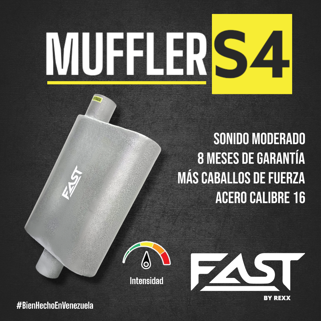 FAST S4 Muffler Performance Alto Flujo Moderado Deportivo FS4251