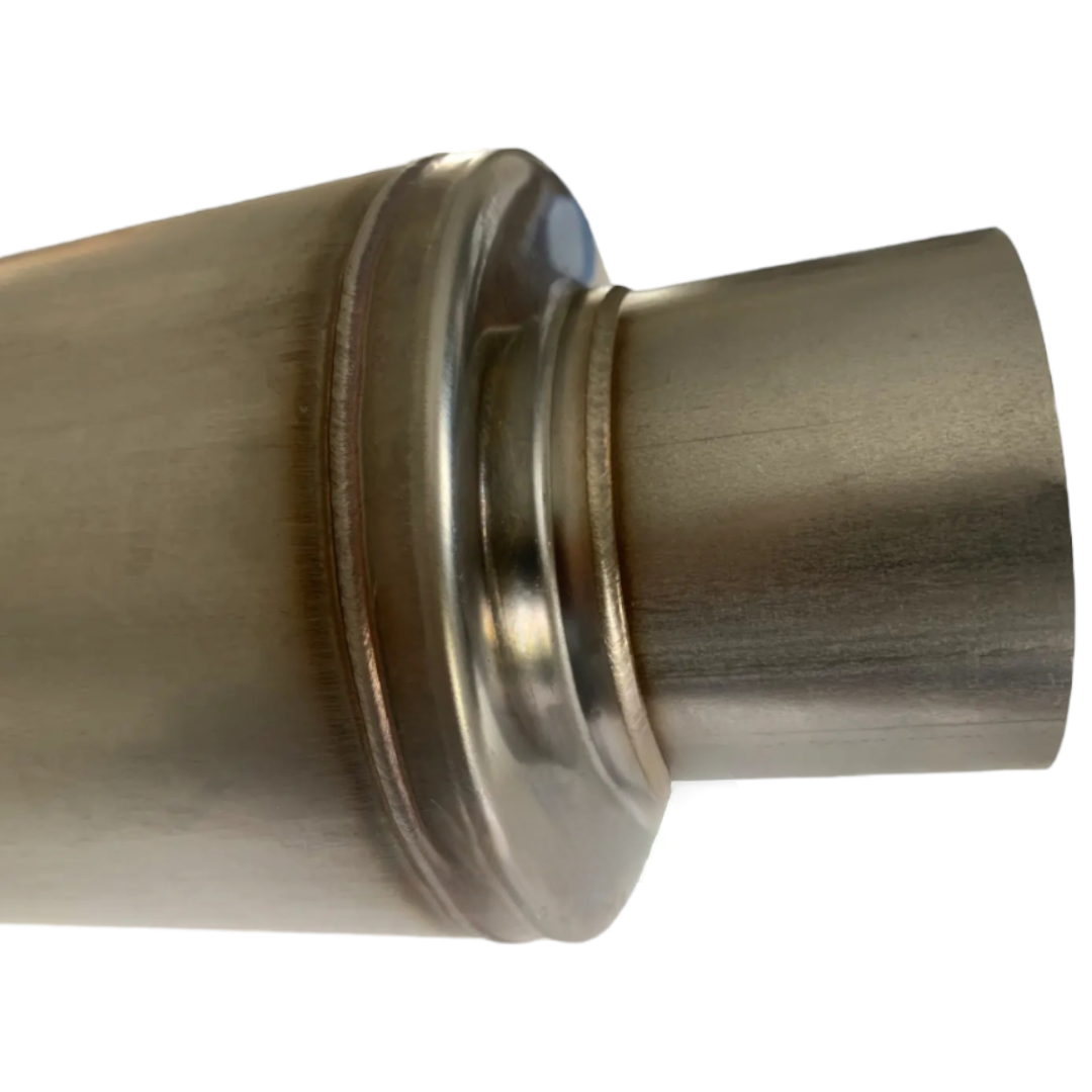 REXX StagePro R 2.5"x5"x19" High Performance Straight Round Muffler Stainless Steel 409 - SPR25125