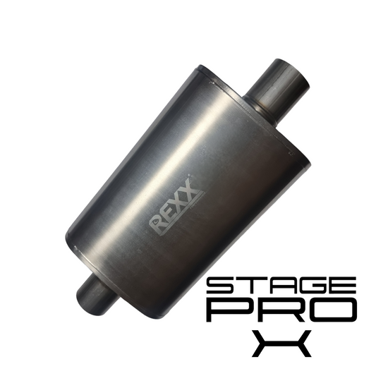 REXX StagePro X 2.5" Muffler High Performance Stainless Steel Center/Center - SPX251