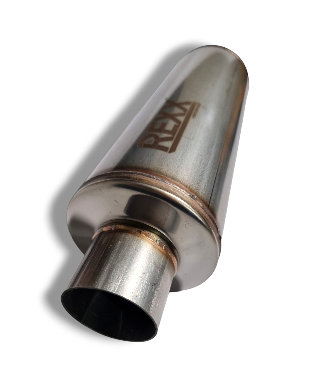 REXX StagePro R 2.5"x5"x19" High Performance Straight Round Muffler Stainless Steel 409 - SPR25125