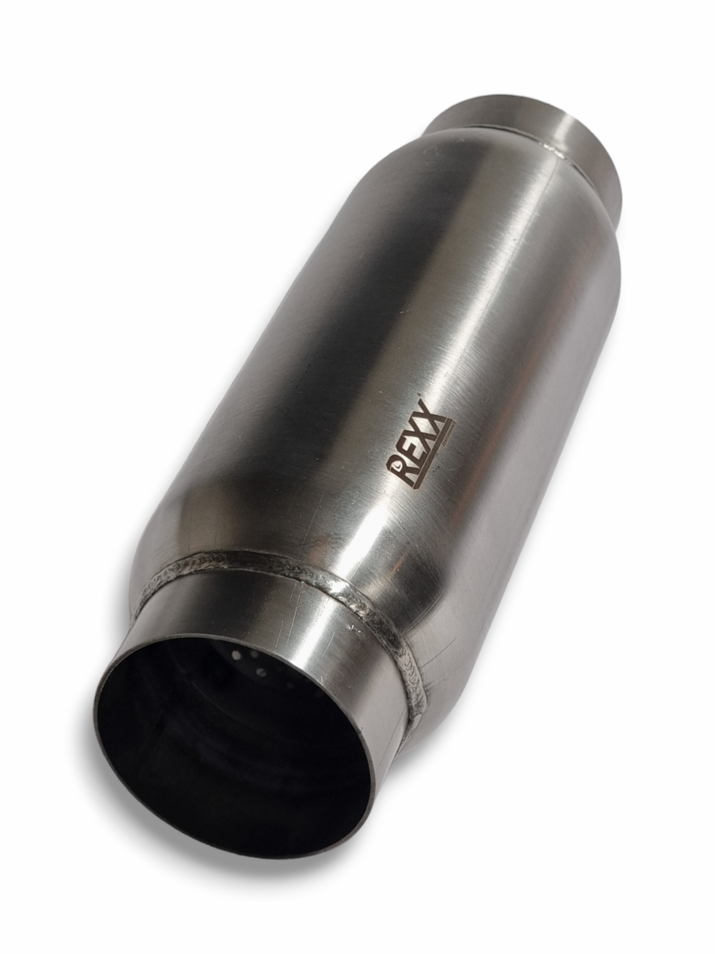 REXX StagePro Short 3"x12" High Performance Straight Short Muffler Resonator Stainless Steel 409 - SPS301