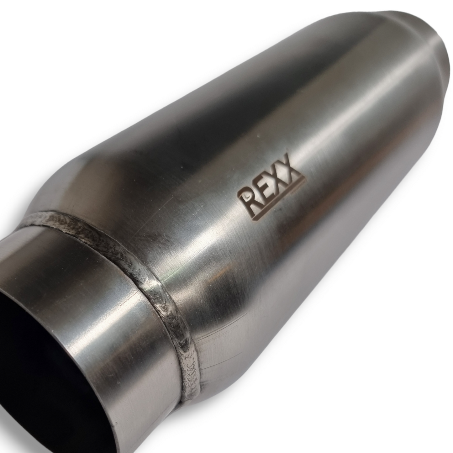 REXX StagePro S 2.5"x12" High Performance Straight Short Muffler Resonator Stainless Steel 409 - SPS251