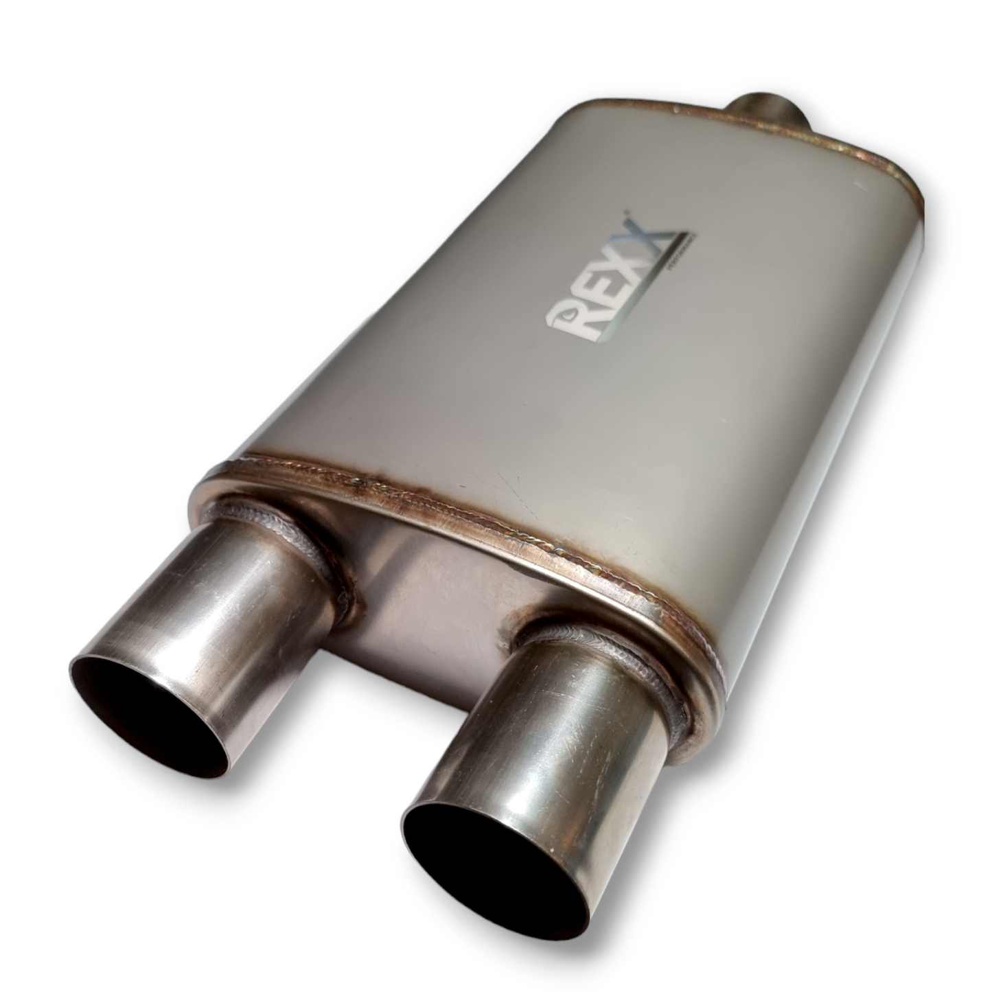 REXX StagePro X 2.5" Muffler High Performance Stainless Steel DUAL/Center - SPX253