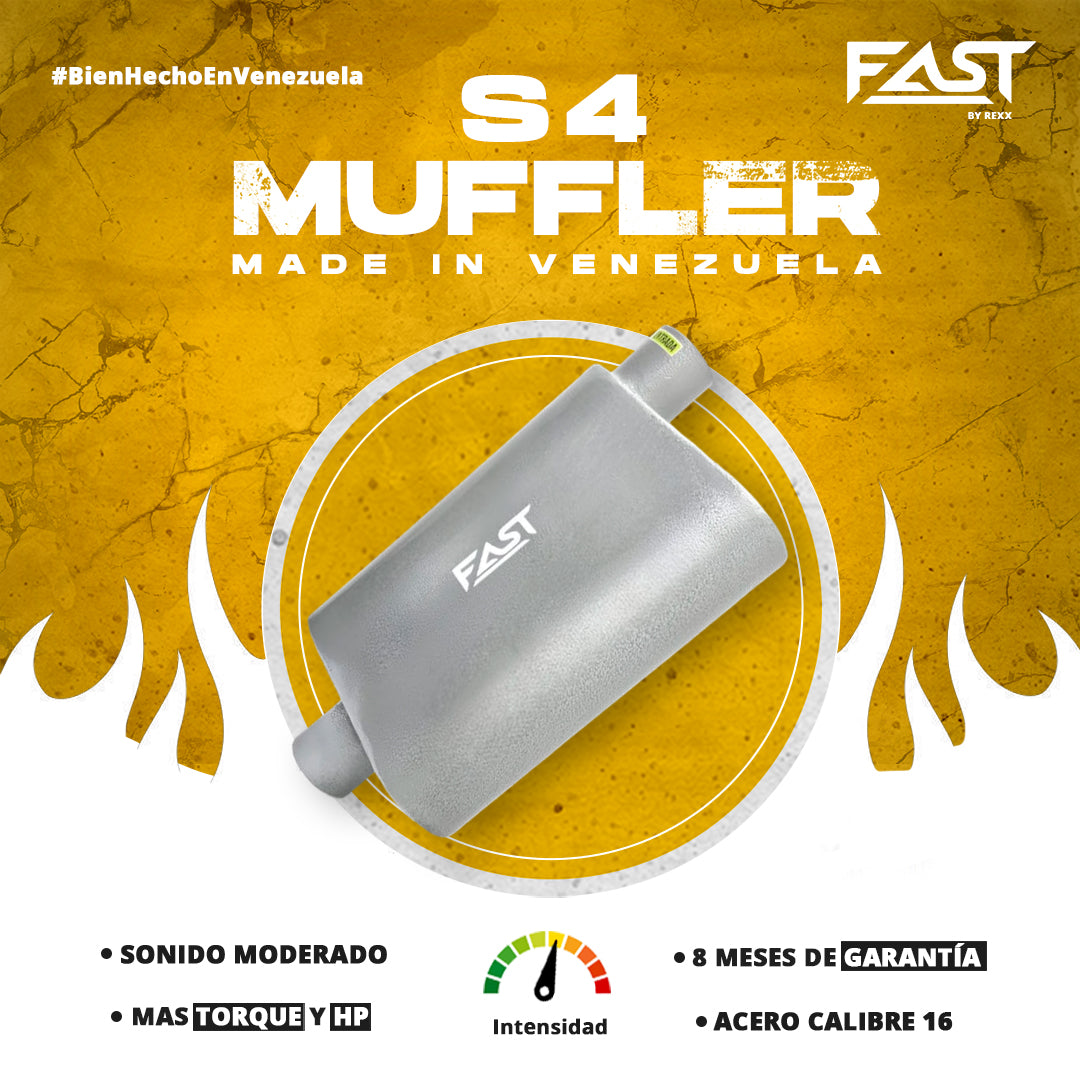 FAST S4 Muffler Performance Alto Flujo Moderado Deportivo FS4251